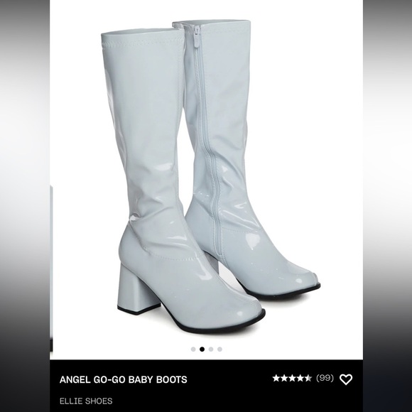 Ellie Shoes - White Gogo boot with zipper